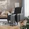 Flash Furniture Ezra Mid-Century Modern LeatherSoft Upholstered Button Tufted Pushback Recliner in Black SG-SX-80415N-BK-GG - alternate 1